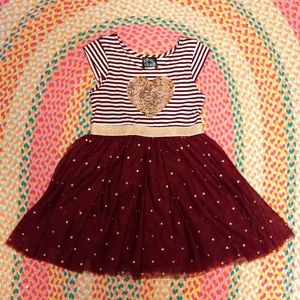 3/$20 Striped girl's dress with mermaid sequin